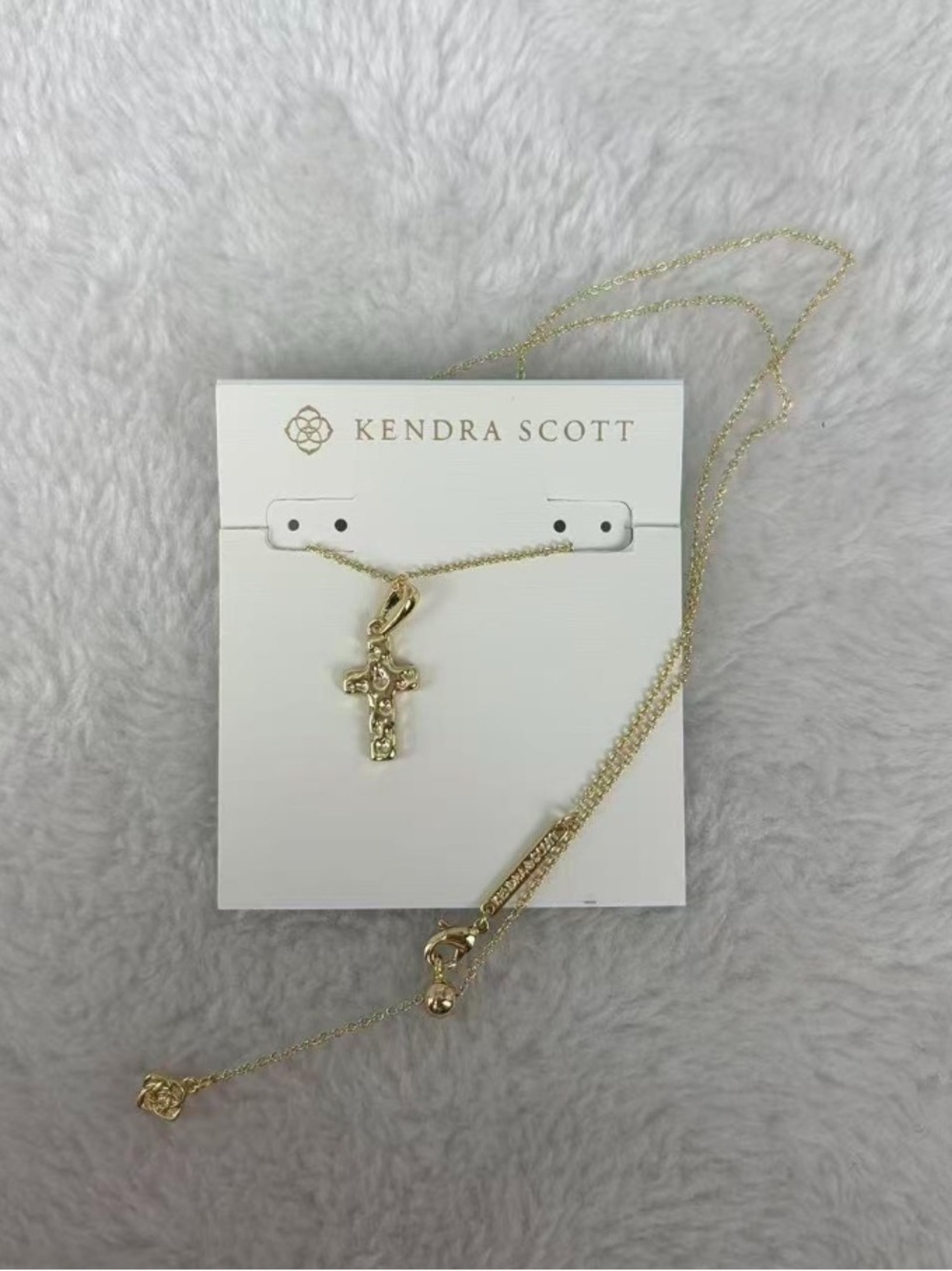 Kendra Scott Cross Gold Pendant Necklace in Kyocera Opal - Picture 2 of 2